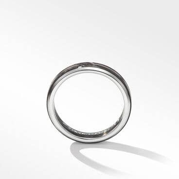 Forged Carbon Band Ring in 18K White Gold