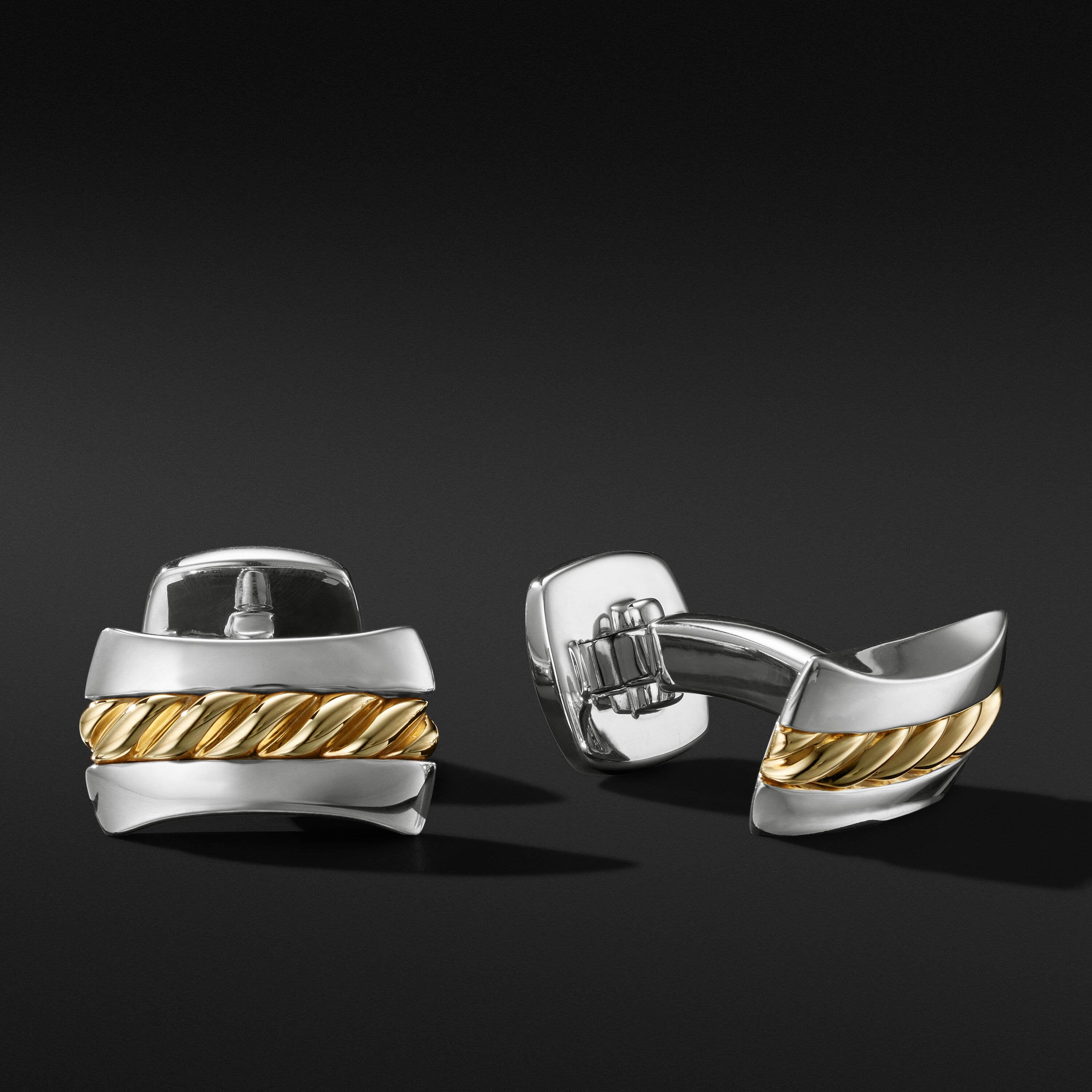 Cable Cufflinks with 18K Yellow Gold