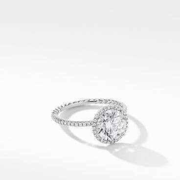 DY Capri® Micro Pavé Engagement Ring in Platinum, Round