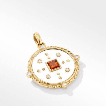 DY Elements® Renaissance Pendant in 18K Yellow Gold with Cacholong, Madeira Citrine and Diamonds