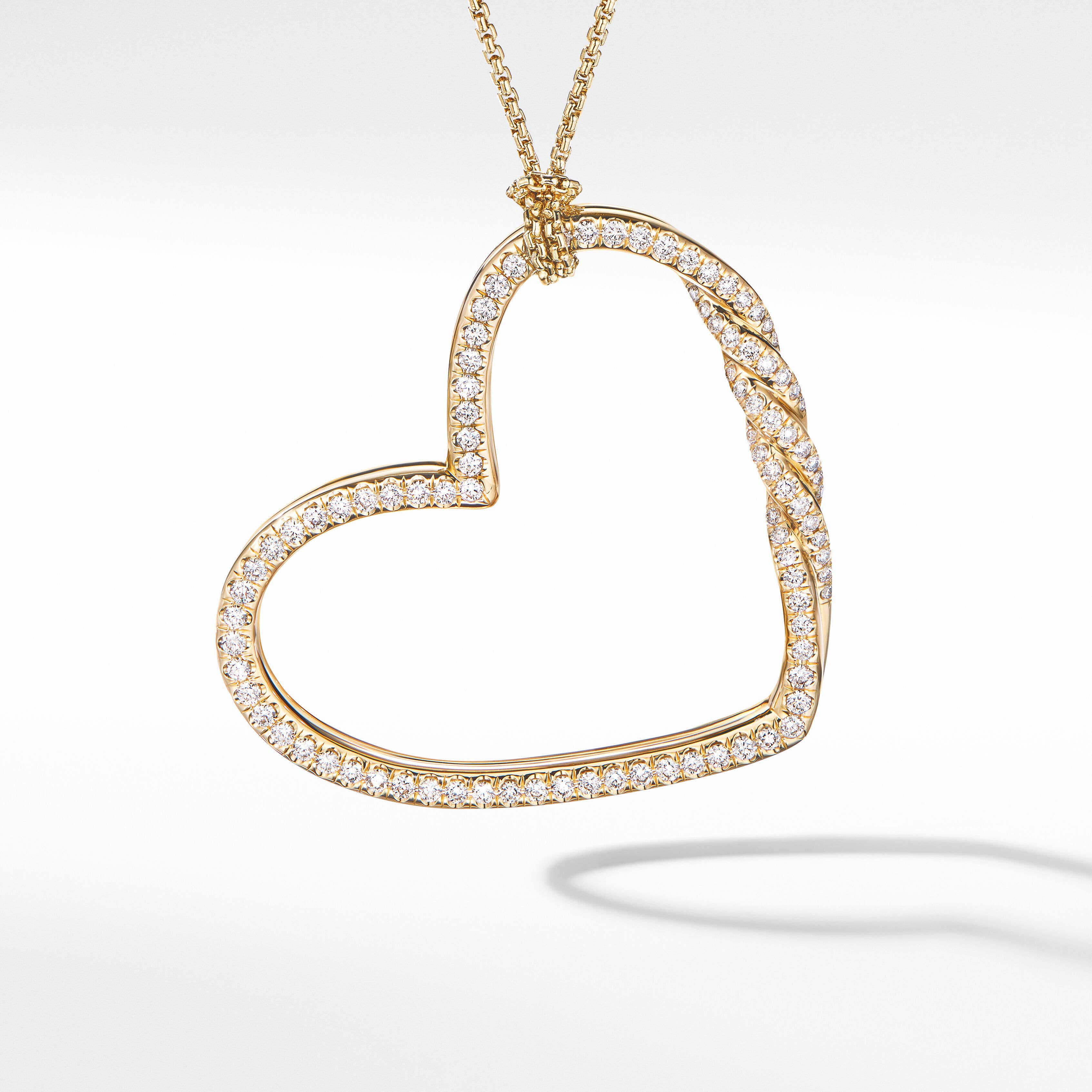 Continuance® Heart Necklace in 18K Yellow Gold with Full Pavé Diamonds