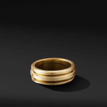 Deco Band Ring in 18K Yellow Gold