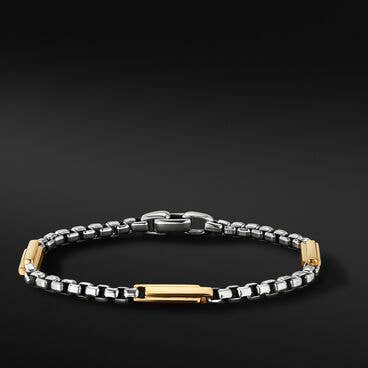 Streamline® Station Box Chain Bracelet with 18K Yellow Gold