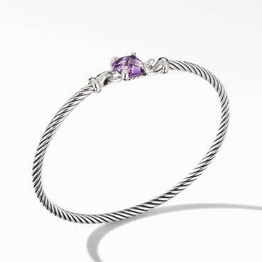 Chatelaine® Bracelet in Sterling Silver with Amethyst and Pavé Diamonds