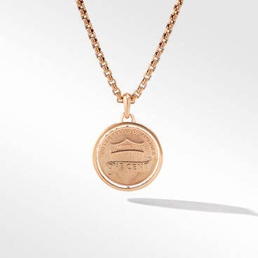 Penny Amulet in 18K Rose Gold with Diamonds and Rubies