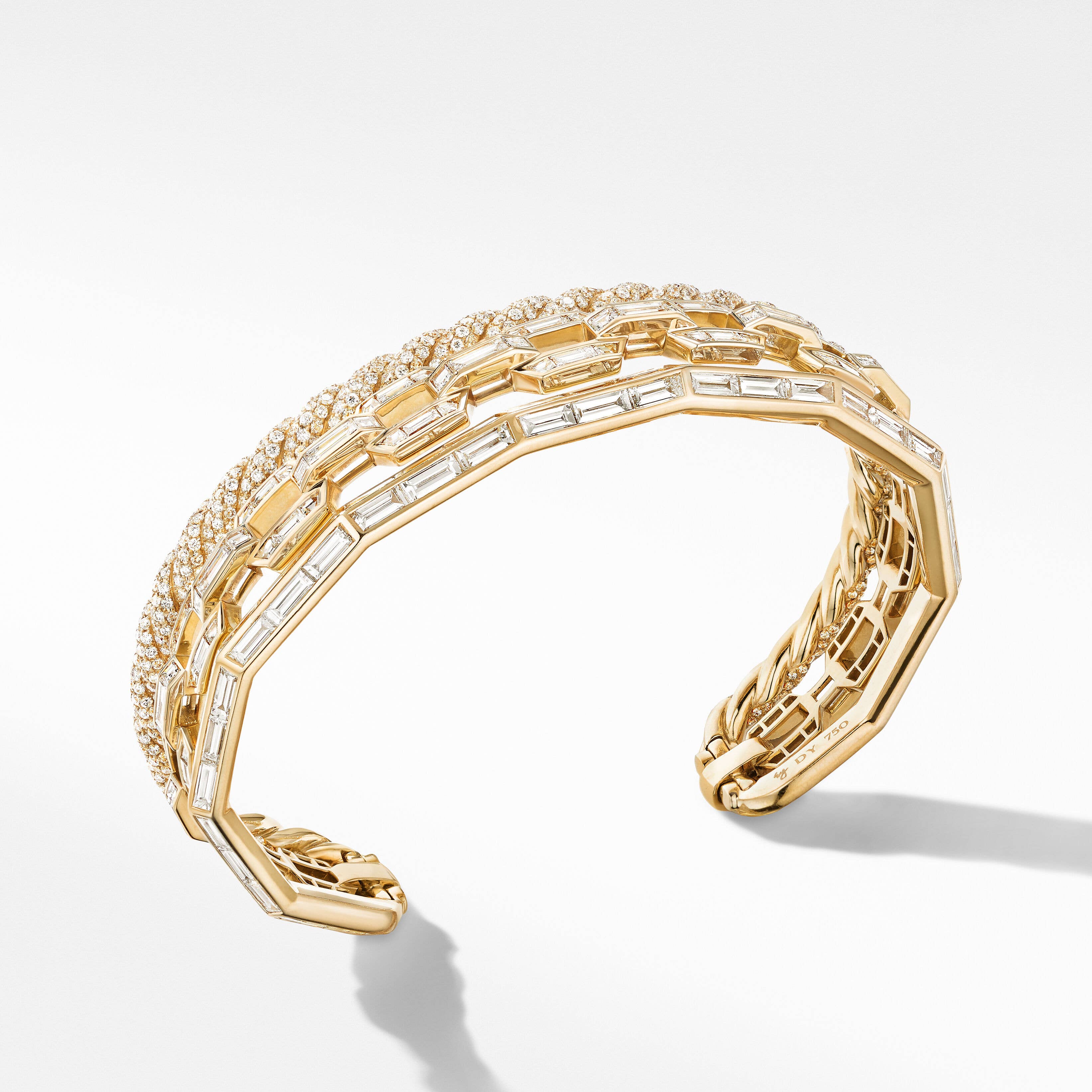 Stax Cuff Bracelet in Yellow Gold with Diamonds