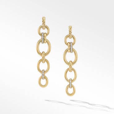 DY Mercer™ Linked Drop Earrings in 18K Yellow Gold with Pavé Diamonds