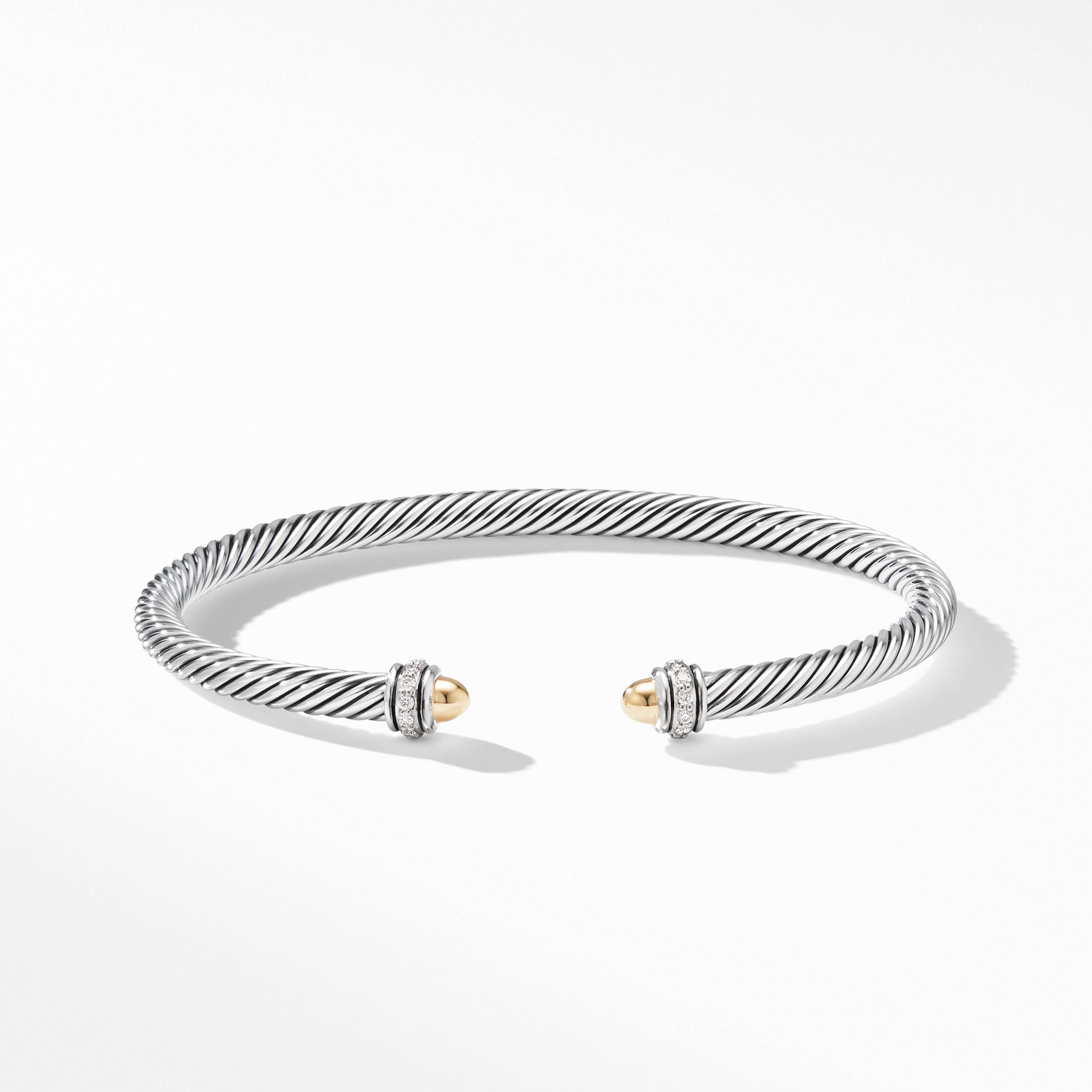 Cable Classics Color Bracelet with 18K Yellow Gold Domes and Pavé Diamonds