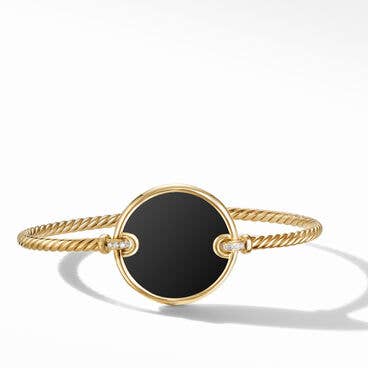 DY Elements® Bracelet in 18K Yellow Gold with Black Onyx and Pavé Diamonds