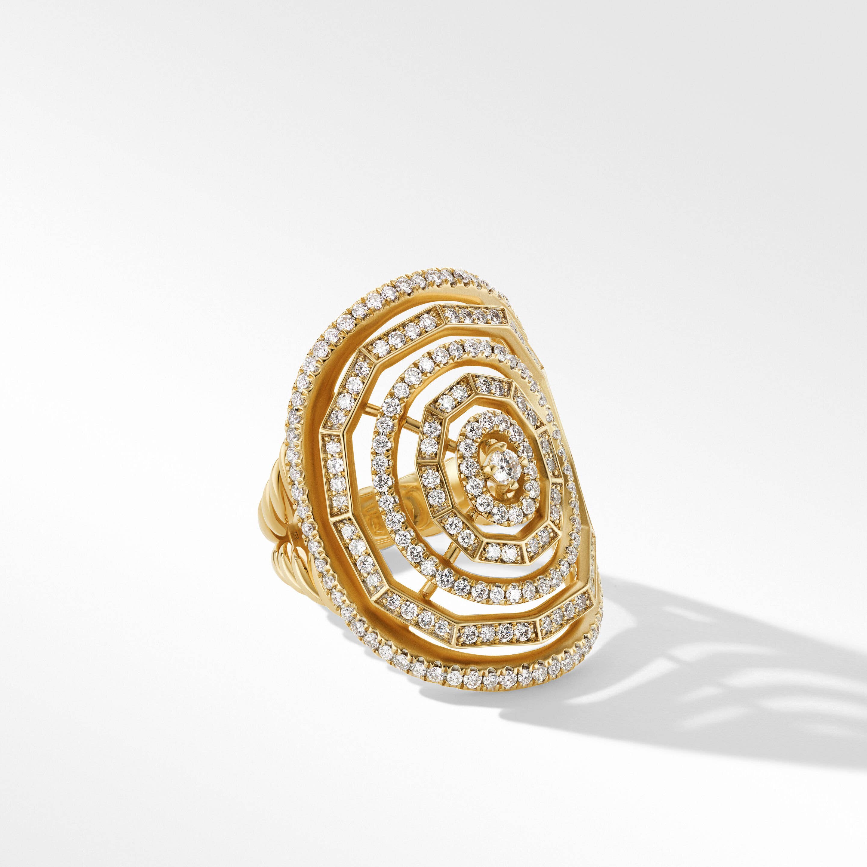 Stax Ring in 18K Yellow Gold with Full Pavé Diamonds