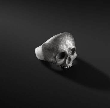 Meteorite Skull Ring