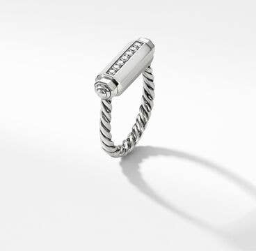 Lexington Barrel Ring with Pavé Diamonds