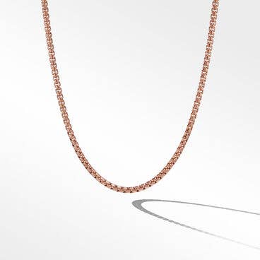 Box Chain Necklace in 18K Rose Gold, 3.6mm