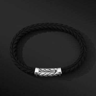 Chevron Black Rubber Bracelet with Pavé Black Diamonds
