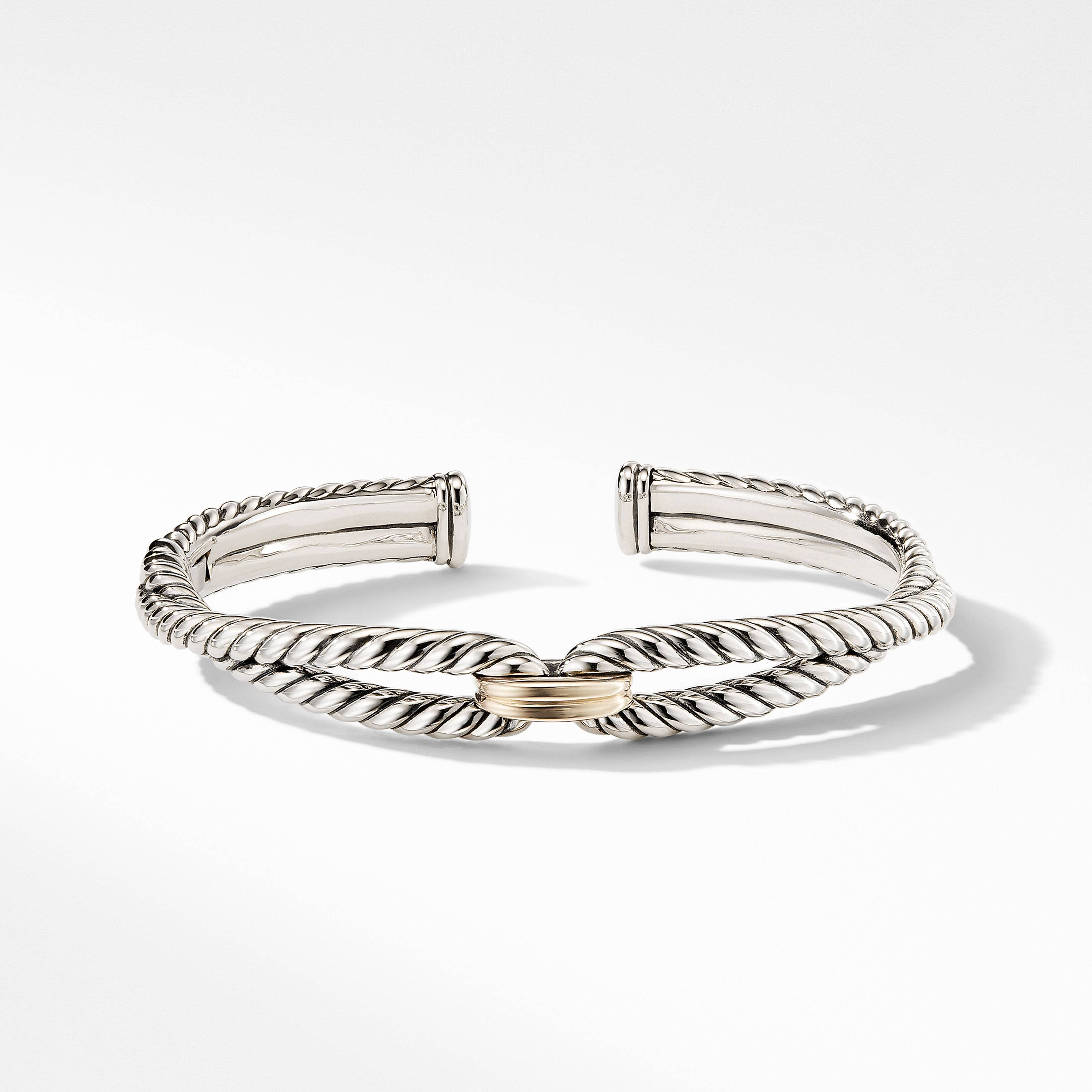 Cable Loop Bracelet in Sterling Silver with 18K Yellow Gold