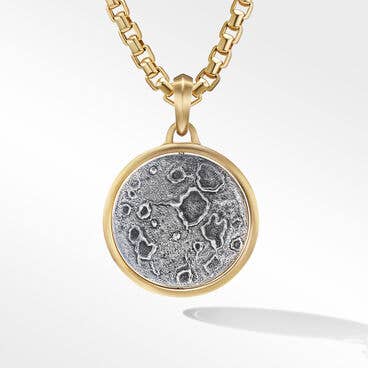 Earth and Moon Duality Amulet in Sterling Silver with 18K Yellow Gold