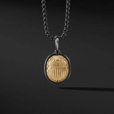 Petrvs® Scarab Amulet in Black Titanium with 18K Yellow Gold
