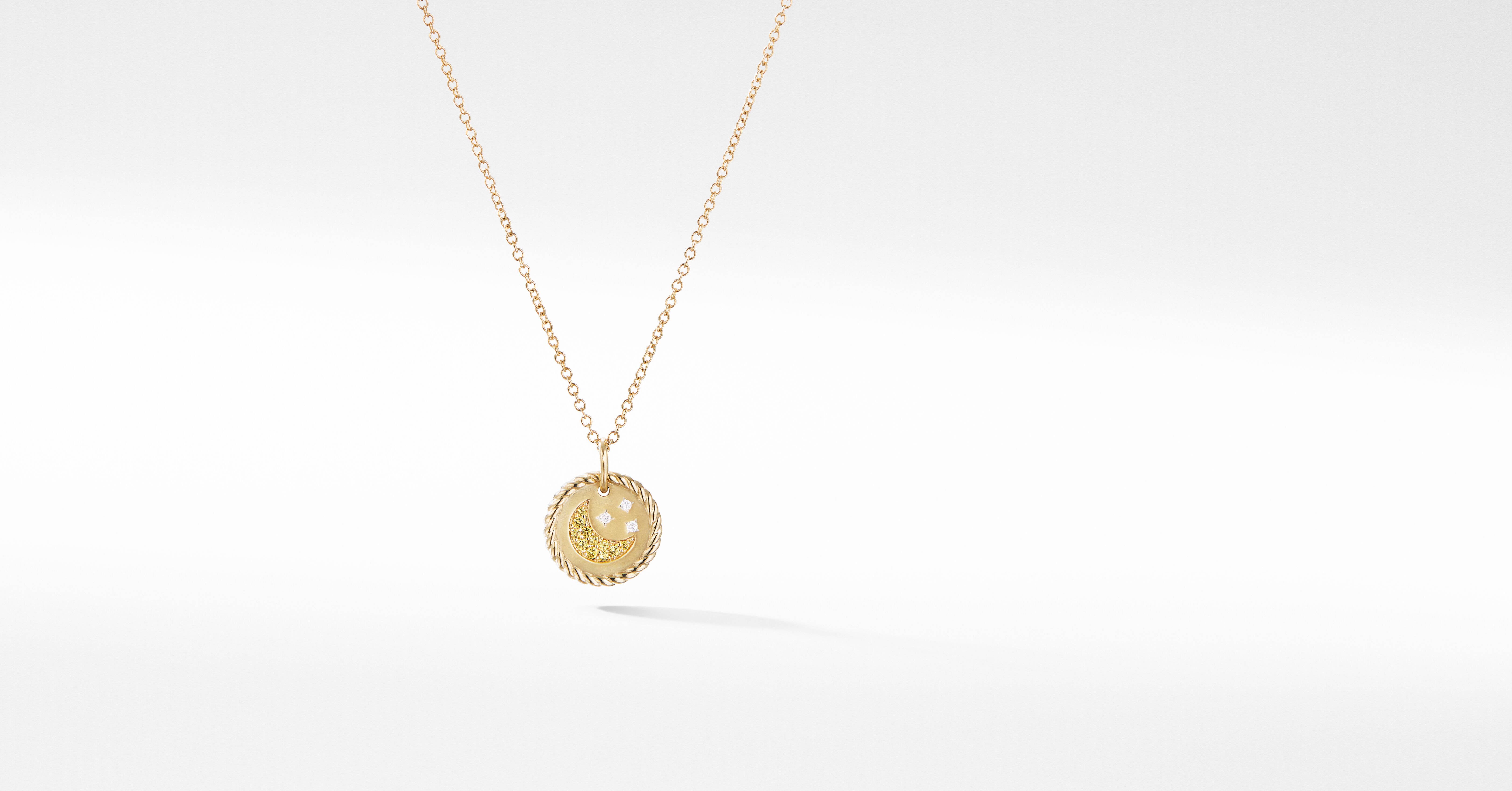 Cable Collectibles® Moon and Stars Necklace in 18K Yellow Gold 