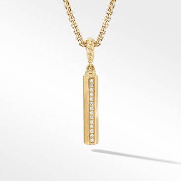 Barrel Amulet in 18K Yellow Gold with Pavé Diamonds