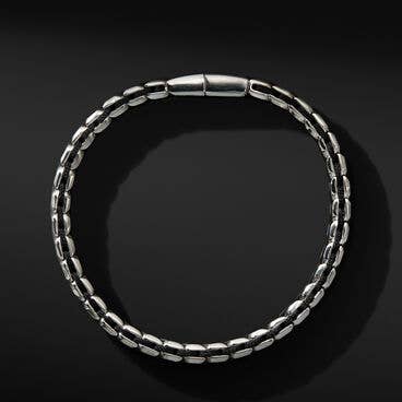 Chevron Woven Bracelet with Pavé Black Diamonds