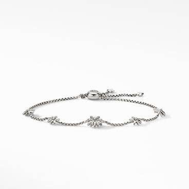 Petite Starburst Station Chain Bracelet with Pavé Diamonds