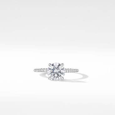 DY Eden Pavé Engagement Ring in Platinum, Round