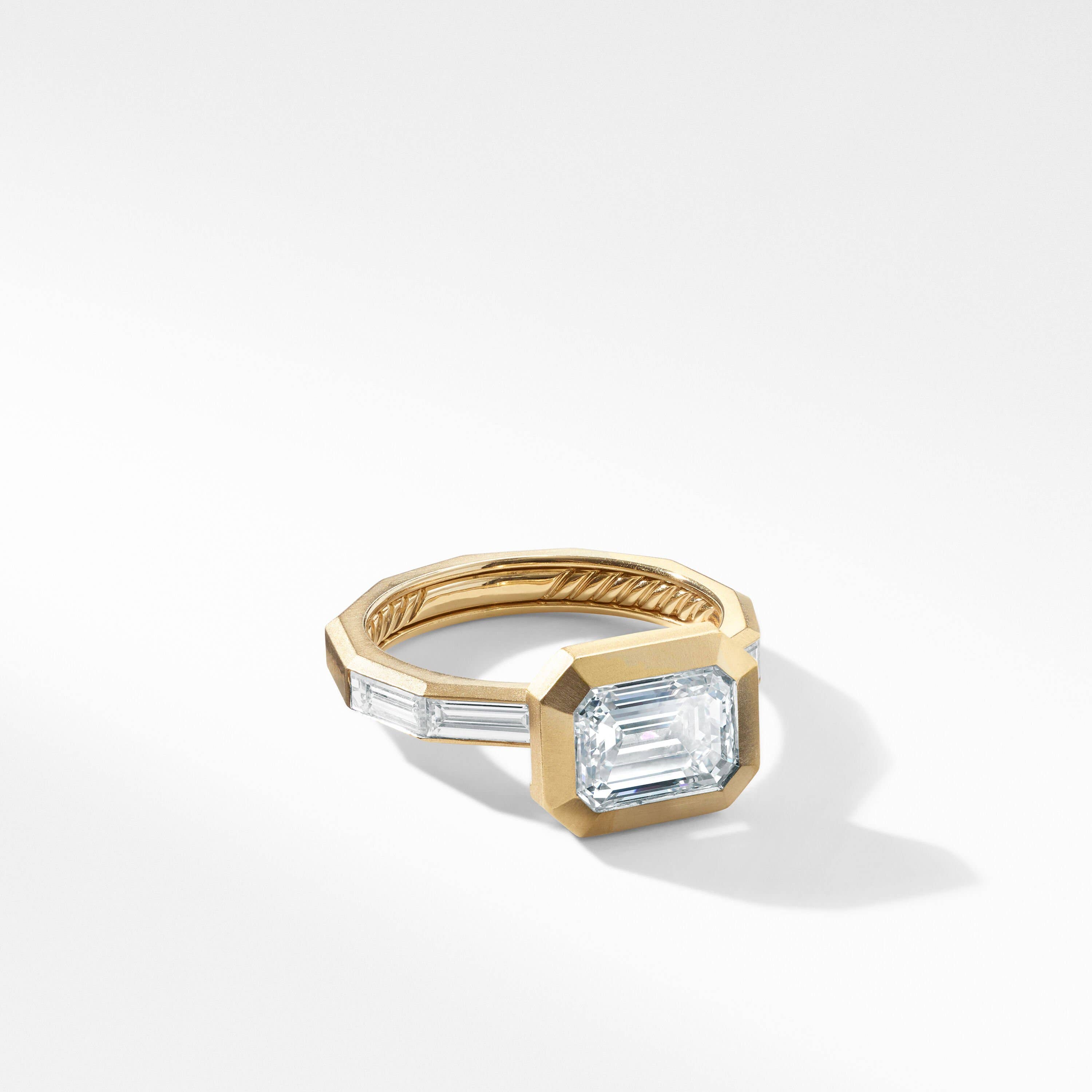 DY Delaunay Engagement Ring in 18K Yellow Gold, Emerald
