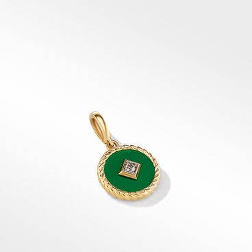 Cable Collectibles® Emerald Green Charm in 18K Yellow Gold with Center Diamond