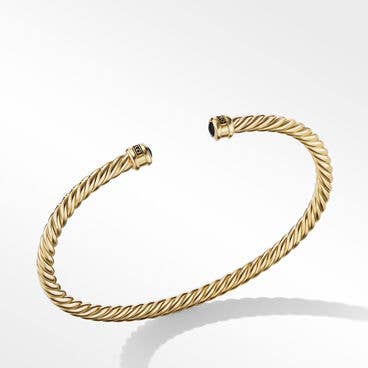 Cablespira® Cuff Bracelet in 18K Yellow Gold with Black Onyx
