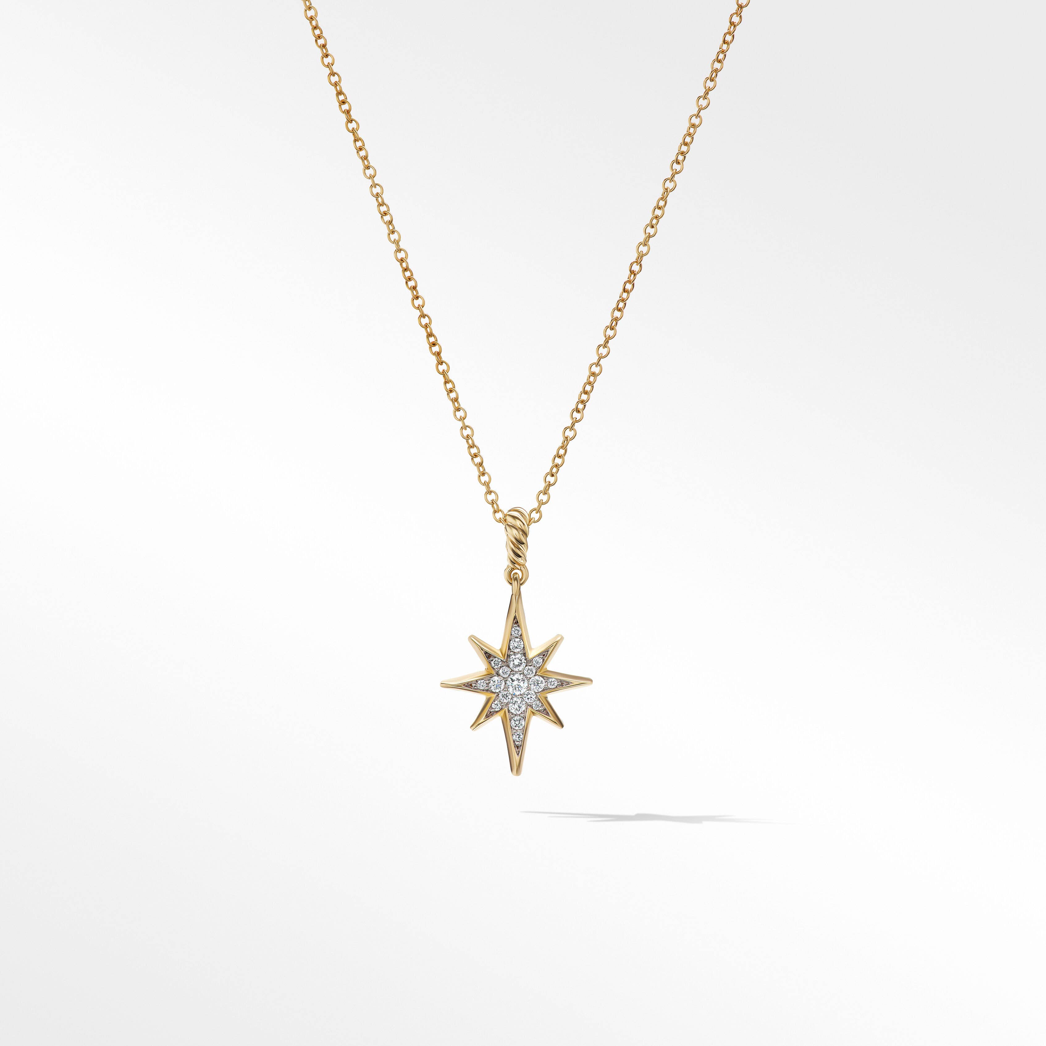 Cable Collectibles® North Star Necklace in 18K Yellow Gold with Pavé Diamonds