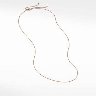 Box Chain Slider Necklace in 18K Rose Gold