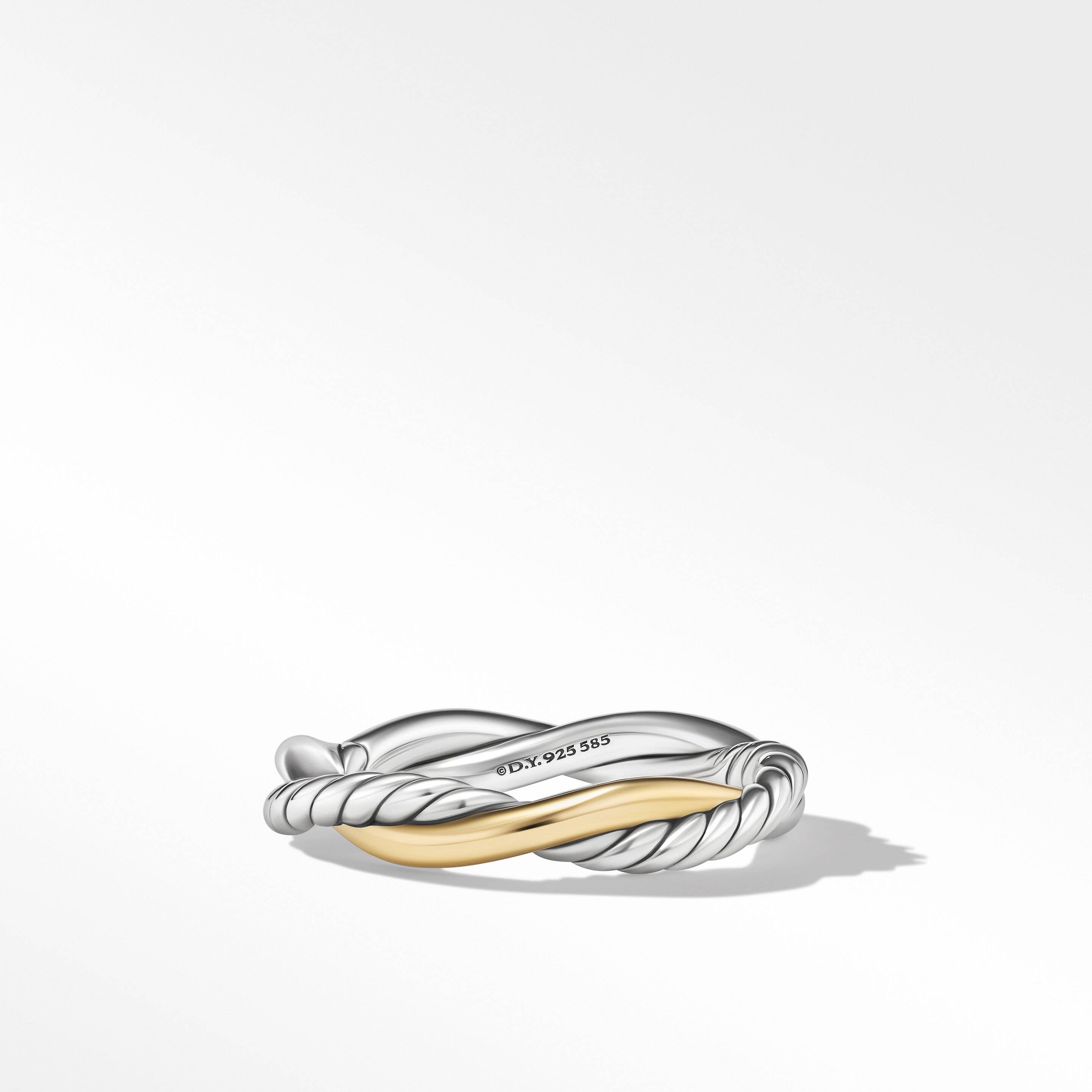 Petite Infinity Band Ring in Sterling Silver with 14K Yellow Gold
