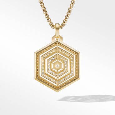 Carlyle Pendant in 18K Yellow Gold with Full Pavé Diamonds
