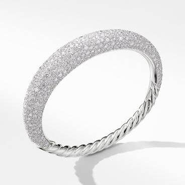 Pure Form® Smooth Bracelet in 18K White Gold with Full Pavé Diamonds