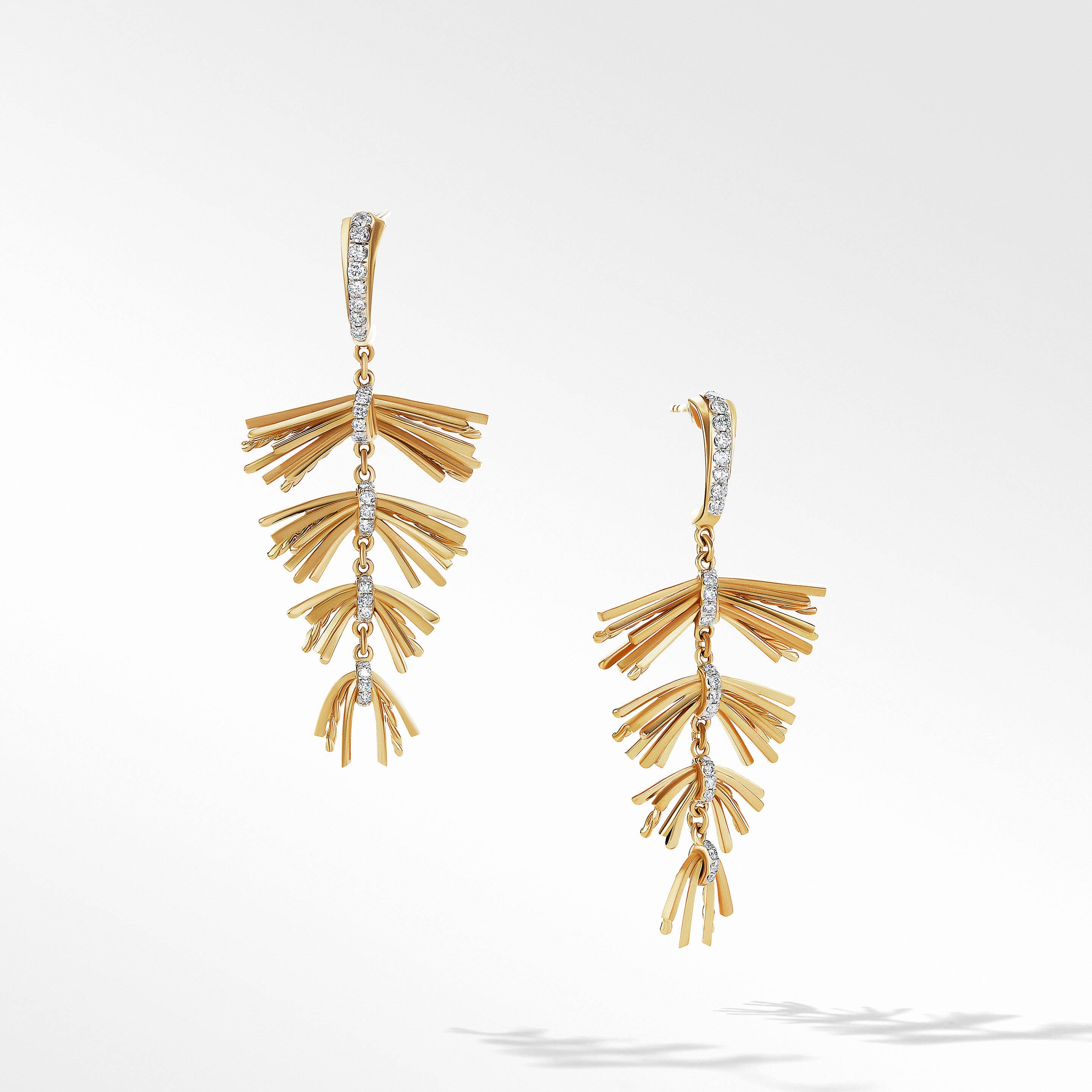Angelika™ Fringe Drop Earrings in 18K Yellow Gold with Pavé Diamonds