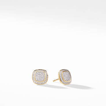 Albion® Stud Earrings in 18K Yellow Gold with Pavé Diamonds
