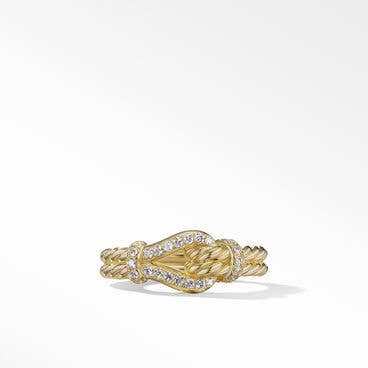 Thoroughbred Loop Ring in 18K Yellow Gold with Pavé Diamonds
