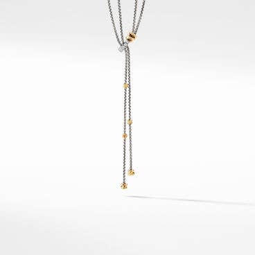 Petite Helena Y Necklace with 18K Yellow Gold and Pavé Diamonds
