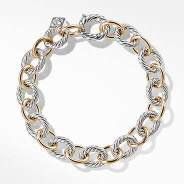 Oval Link Chain Bracelet with 18K Yellow Gold