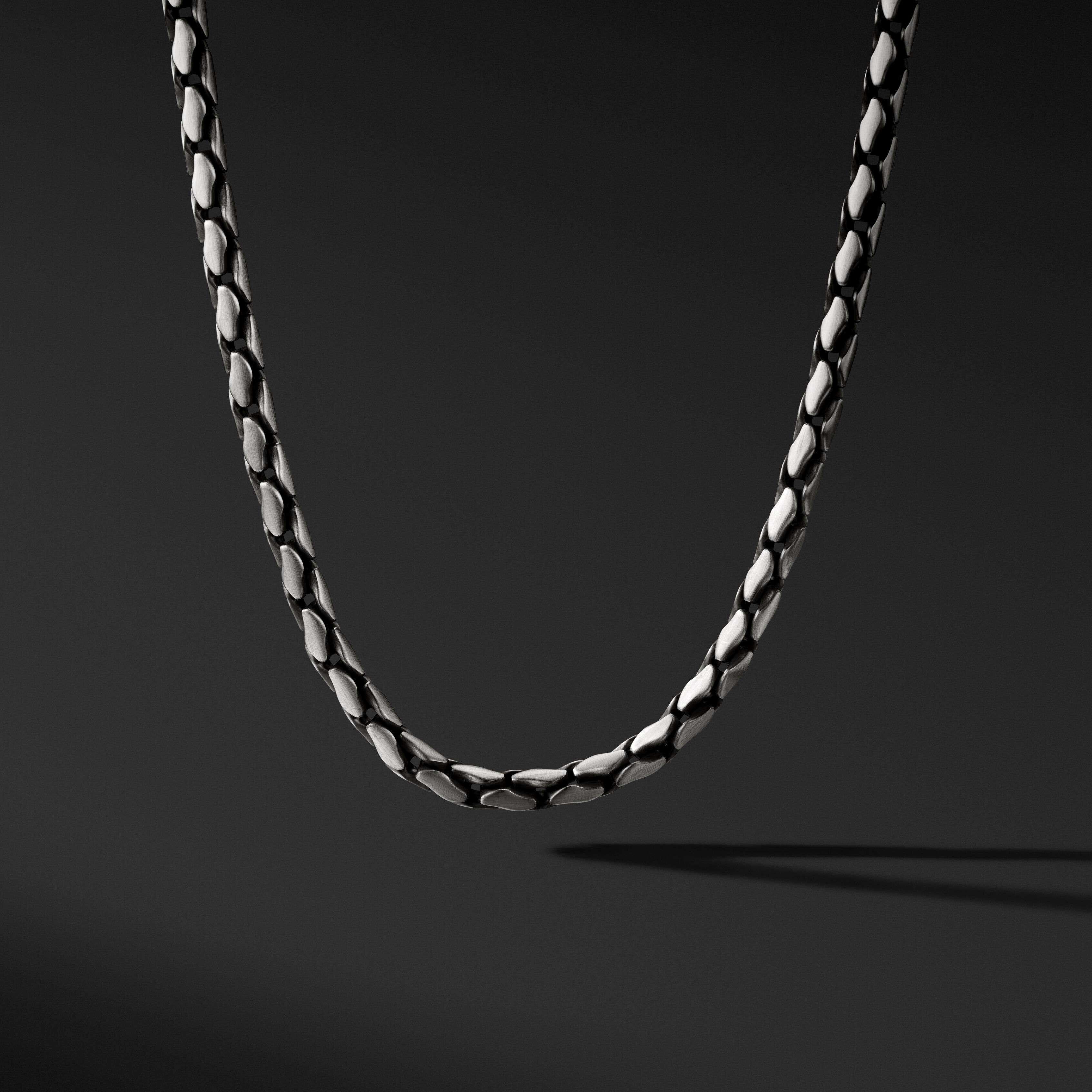 Fluted Chain Necklace in Sterling Silver, 5mm