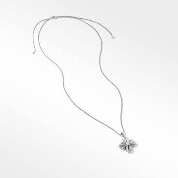 Angelika™ Four Point Pendant Necklace in Sterling Silver with Pavé Diamonds