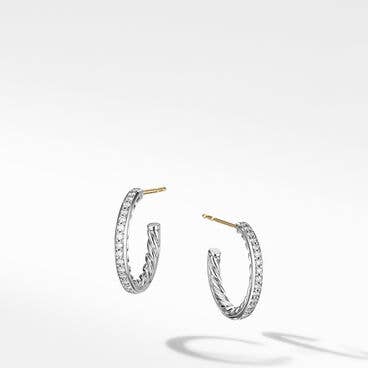 Pavé Hoop Earrings with Diamonds