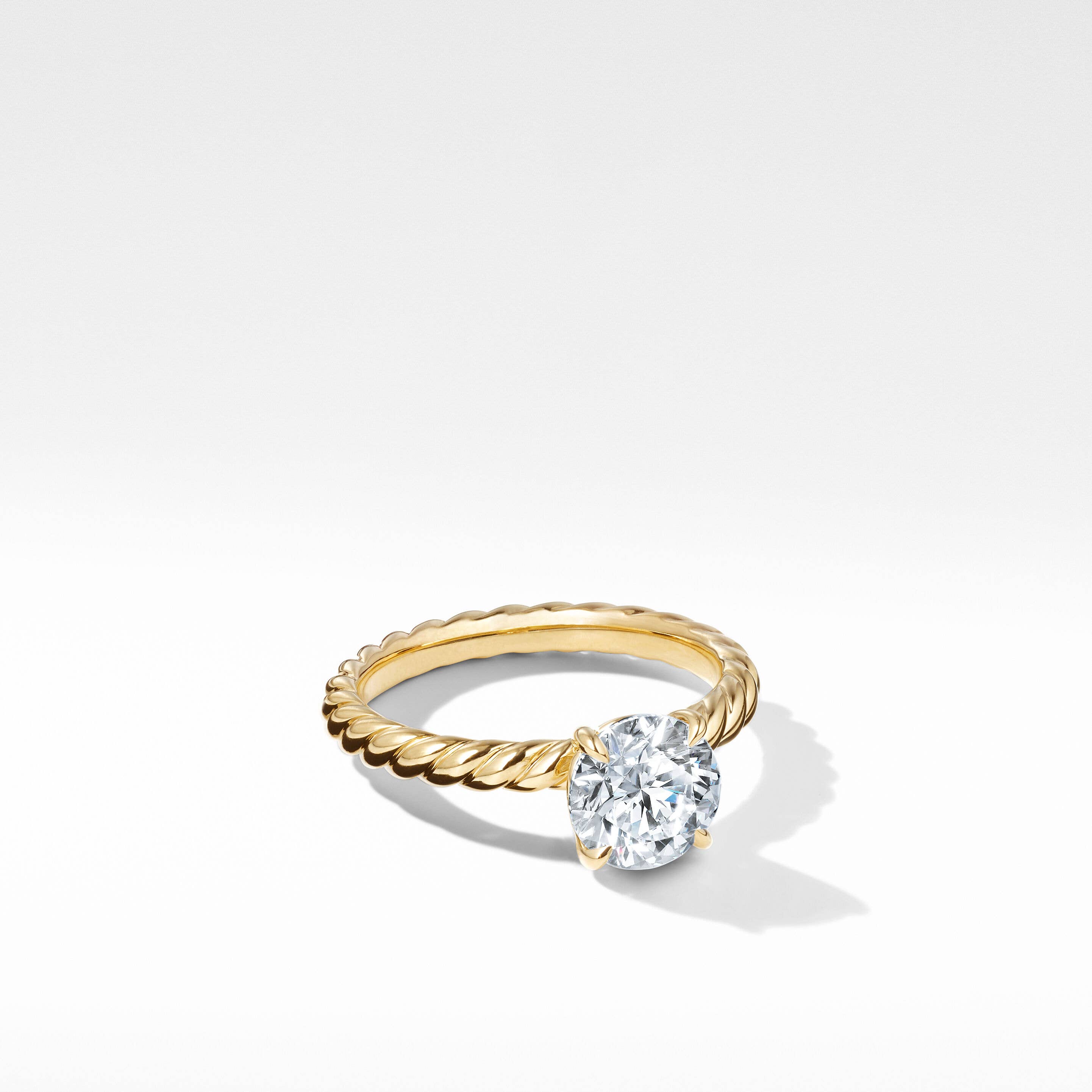 DY Unity Cable Solitaire Engagement Ring in 18K Yellow Gold, Round