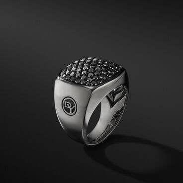Streamline® Signet Ring with Pavé Black Diamonds