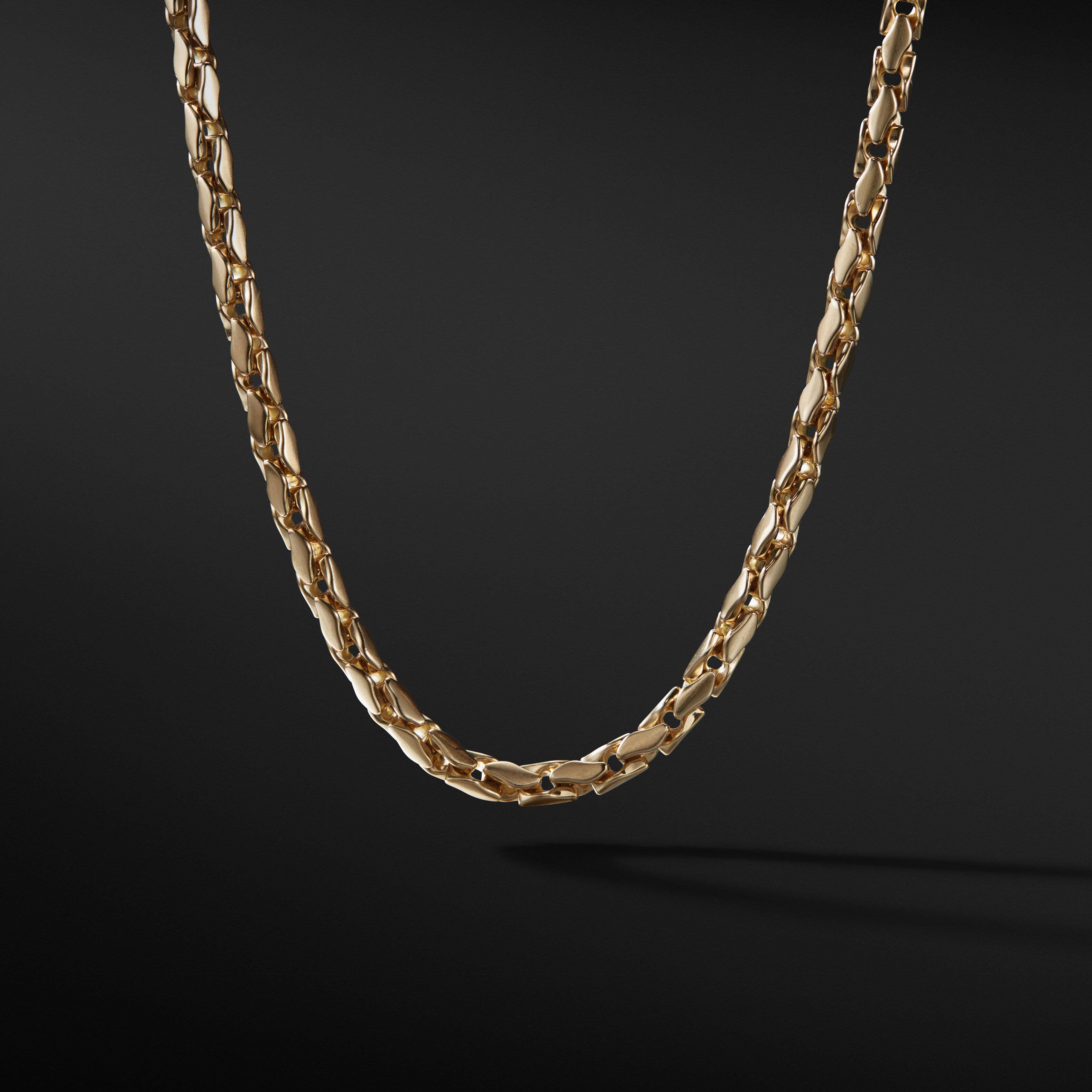 Fluted Chain Necklace in 18K Yellow Gold, 5mm