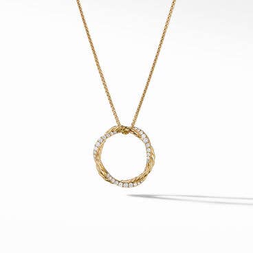 Petite Infinity Pendant Necklace in 18K Yellow Gold with Pavé Diamonds