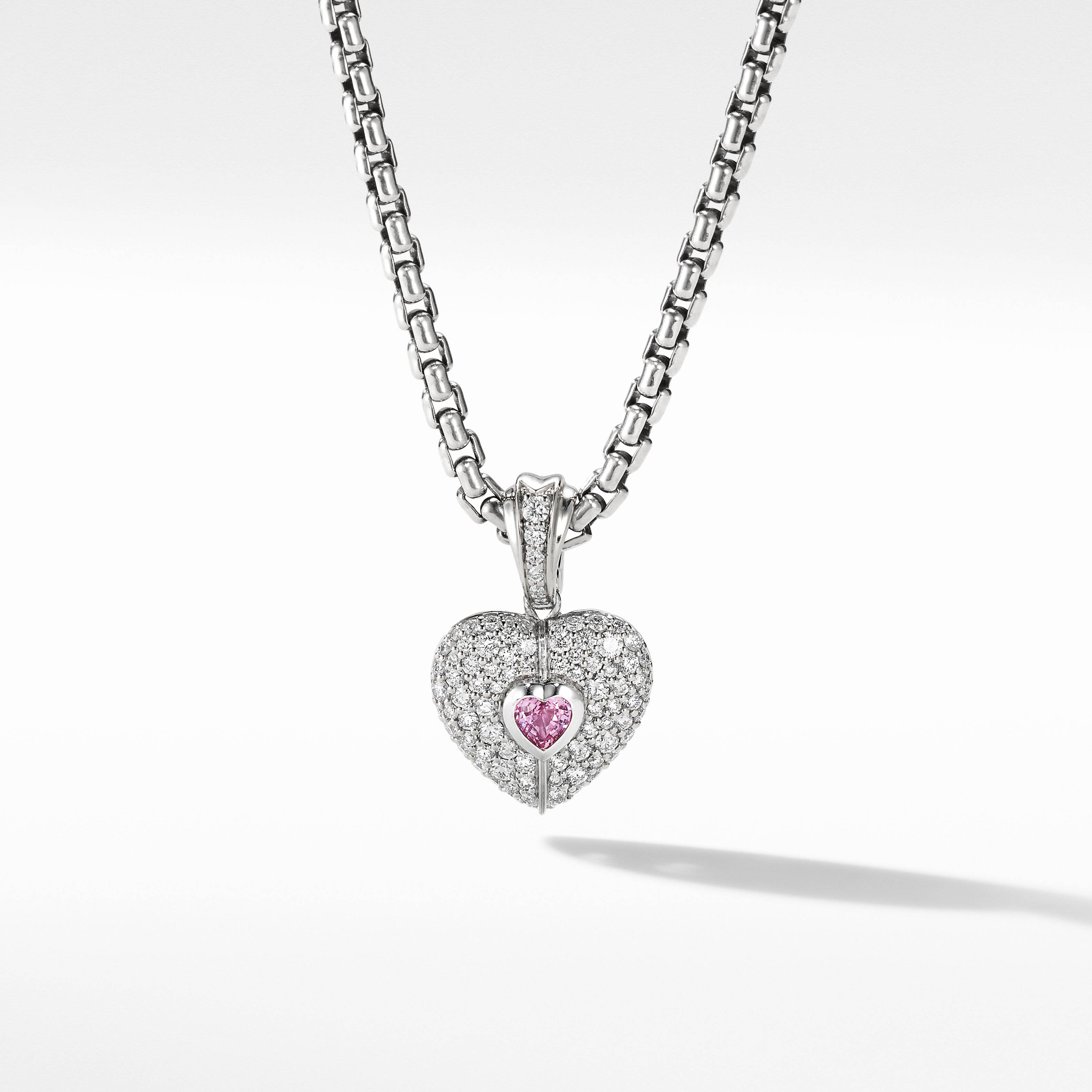 Pink Diamond Heart Pendant 18K Gold