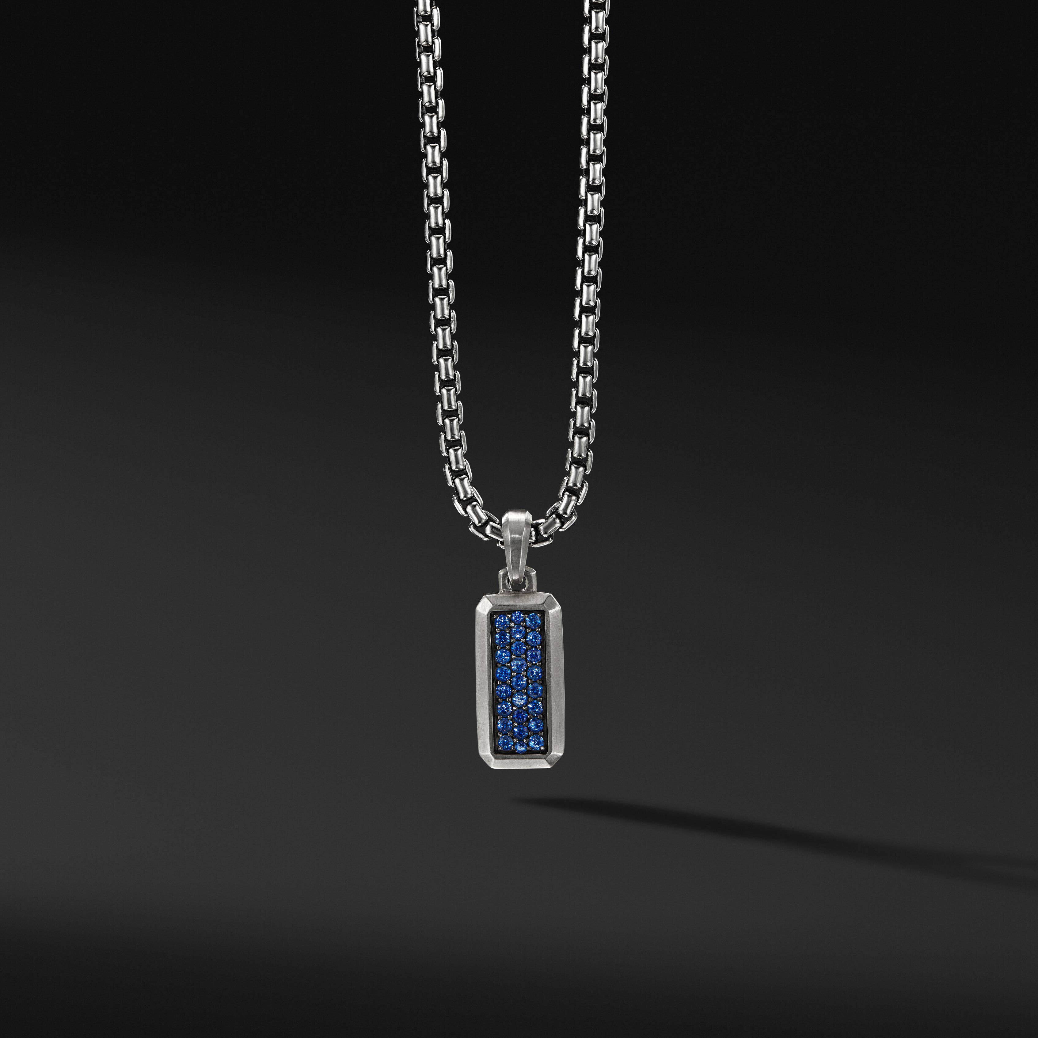 Streamline® Amulet in Sterling Silver with Pavé Sapphires