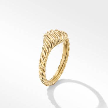 Sculpted Cable Micro Pinky Ring in 18K Yellow Gold