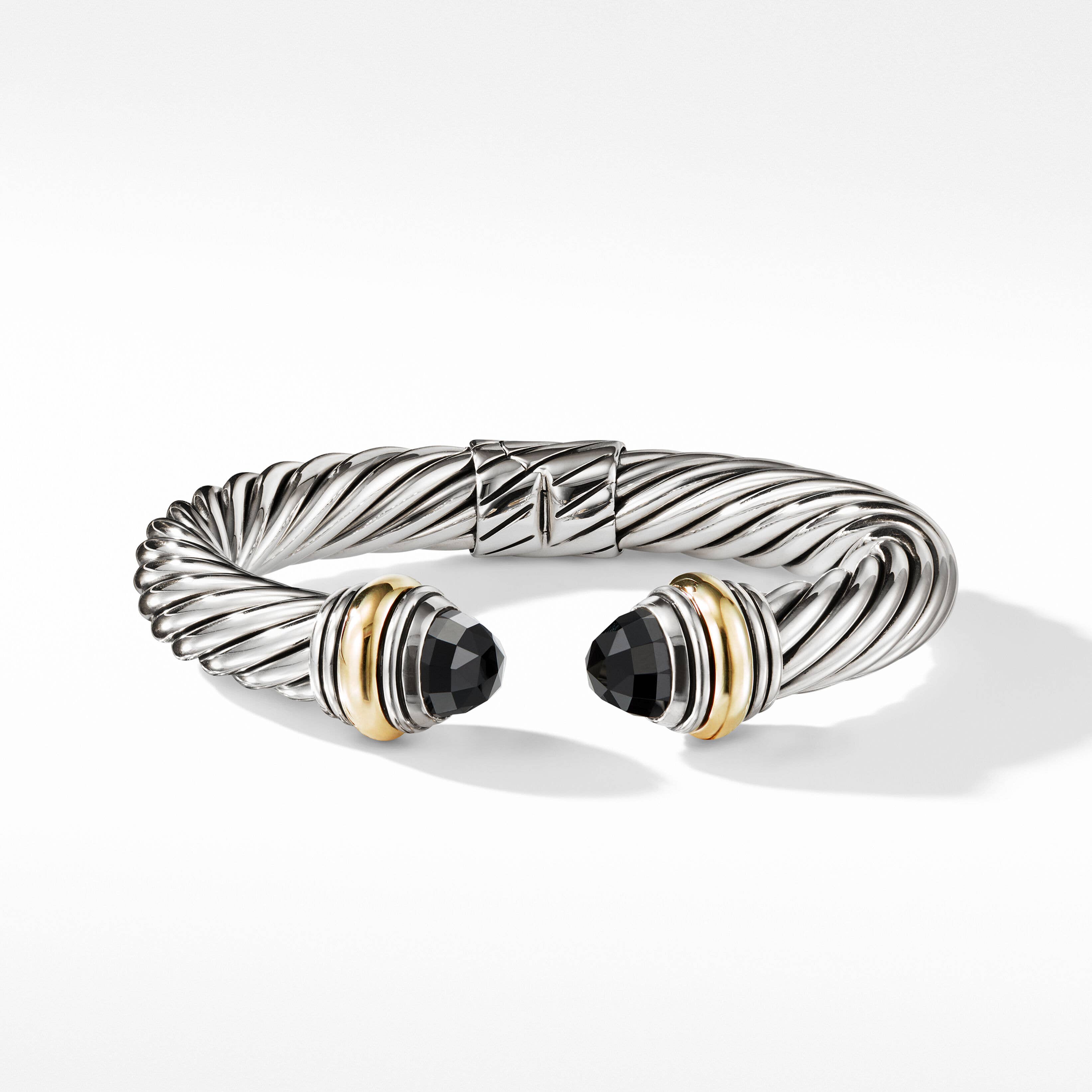 Cable Classics Color Bracelet in Sterling Silver with Black Onyx and 14K Yellow Gold